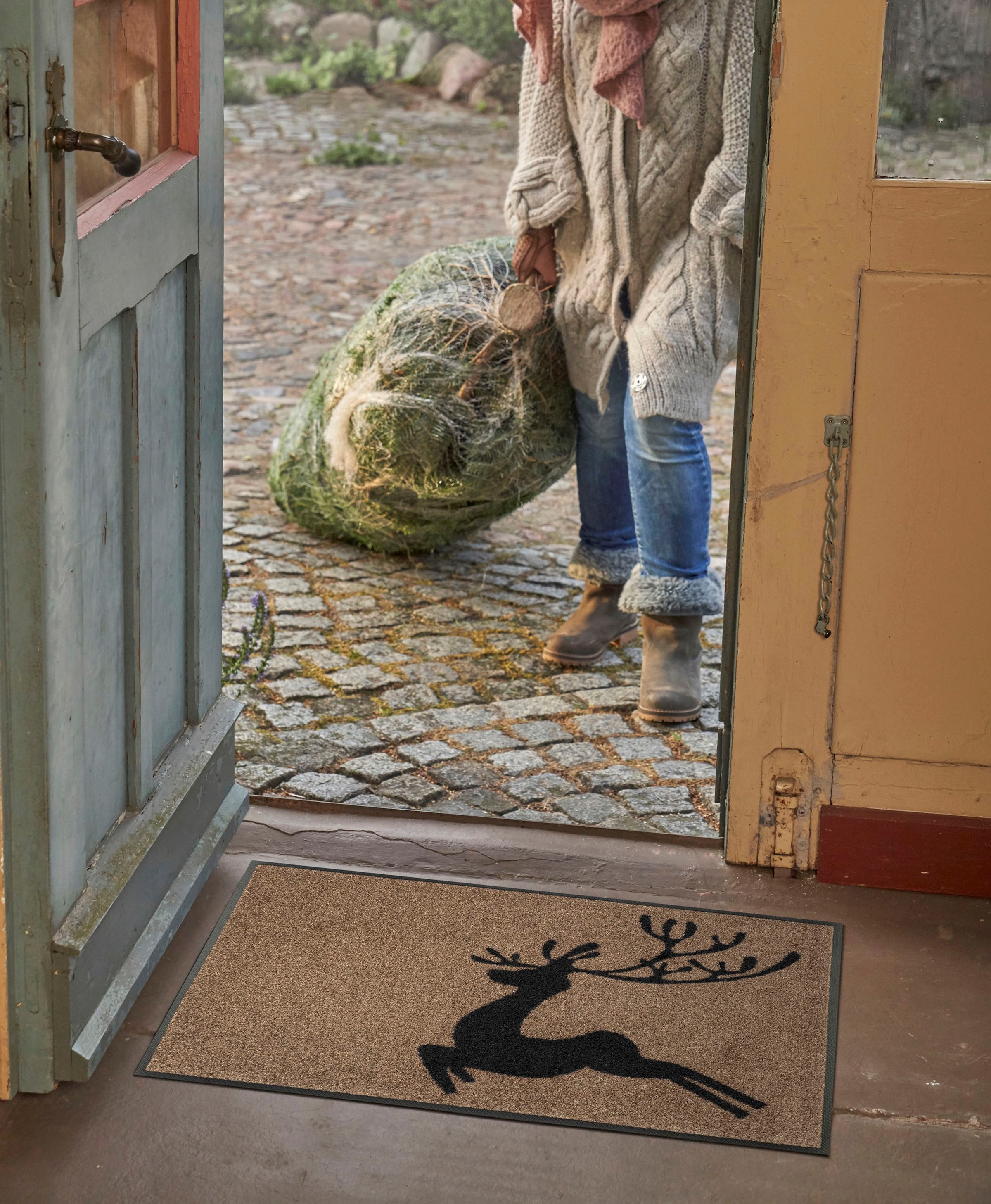 wash+dry by Kleen-Tex Fussmatte »Jumping Deer« rechteckig 7 mm Höhe
