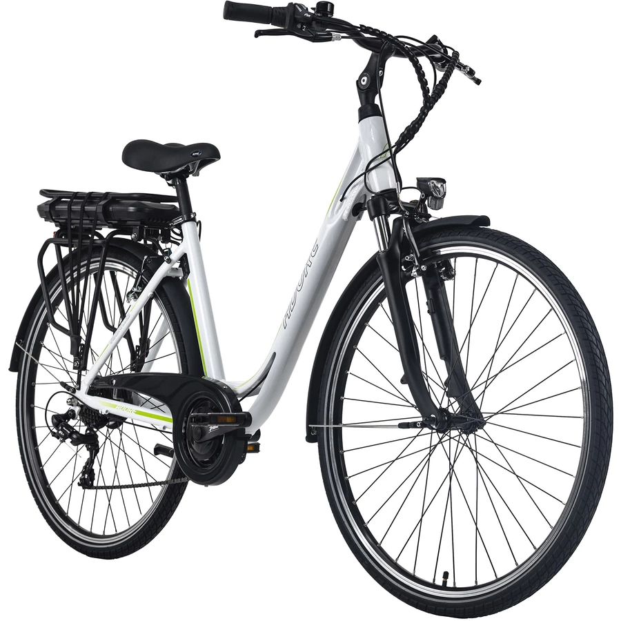 Adore Pedelec E-Bike Cityfahrrad 28'' Adore Versailles weiß-grün weiß