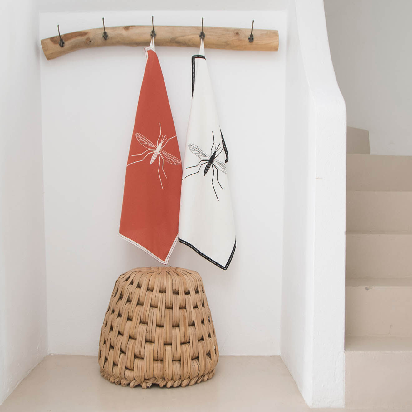 Febronie 2 Torchons en Coton Mosquito terracotta - 50x75 cm