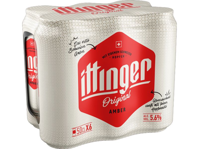 Ittinger Bier Amber 5.6% 6 x 0.5 l Ein malziges, vollmundiges Bier mit einer feinen Hopfennote