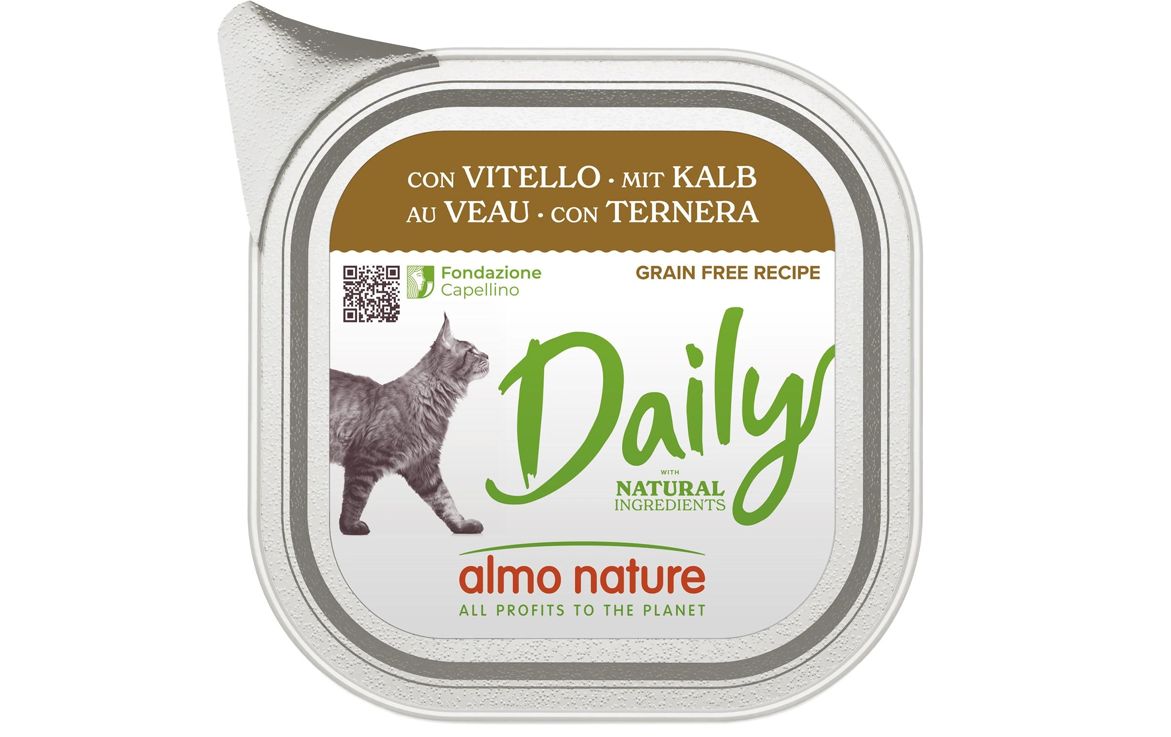 Nassfutter Daily mit Kalb 32 x 100gAlleinfuttermittel für ausgewachsene Katzen