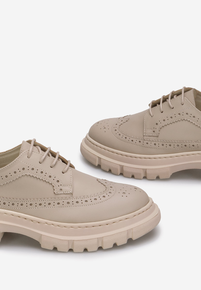 Chaussures brogue pour femme beige Henise V3