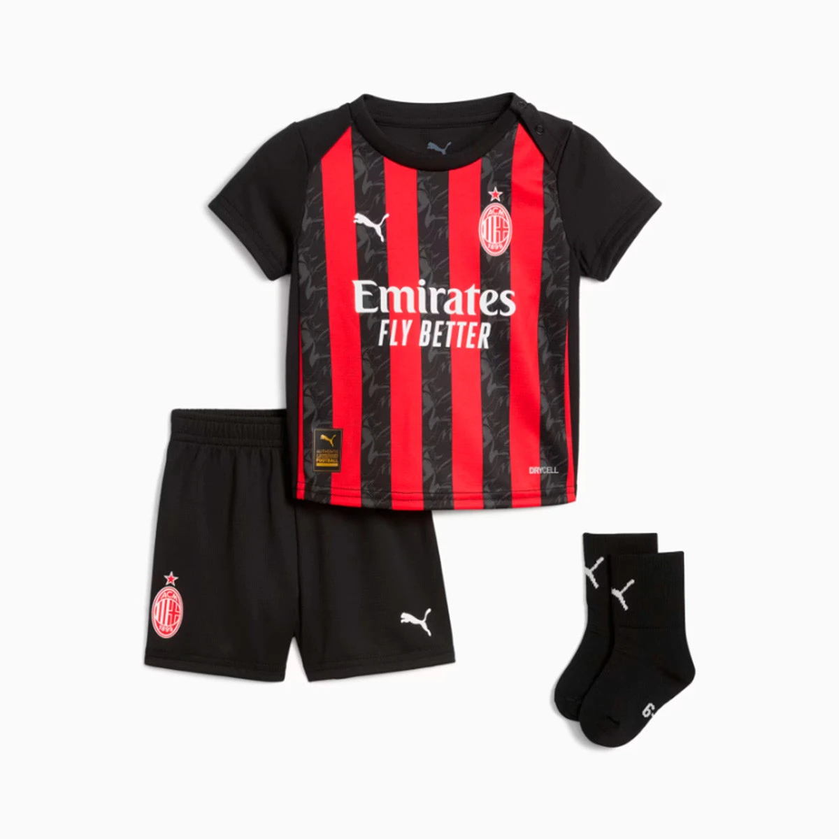 Conjunto Puma AC Milan Primeiro Equipamento 2025-2026 Bebé