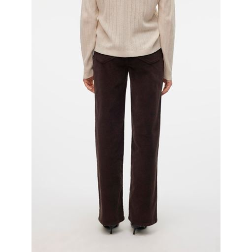 Vero Moda Tessa Højtaljede Corduroy Bukser, Chocolate Torte, W30/L32