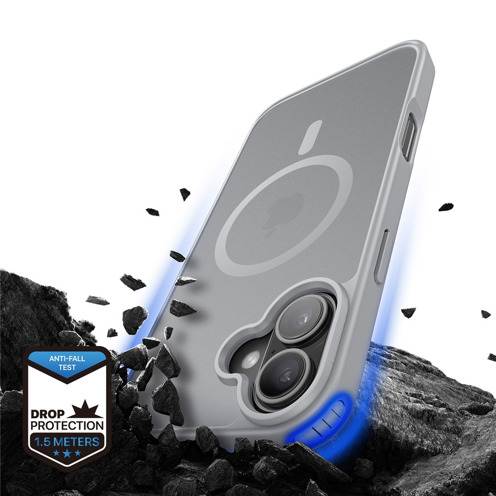 iPhone 17 MagSafe Hybrid Hardcase Hülle mit TPU Bumper - Grau