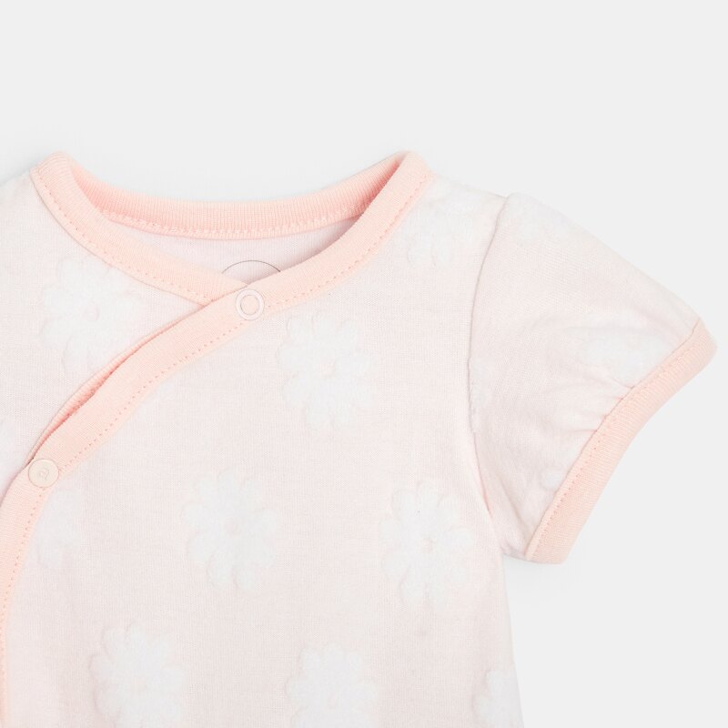 Combishort bébé fille en velours dévoré bio rose Absorba Rose