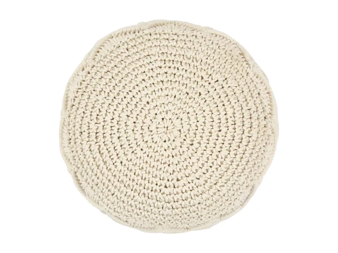 Pouf fait à la main en macramé 45 x 30 cm Coton