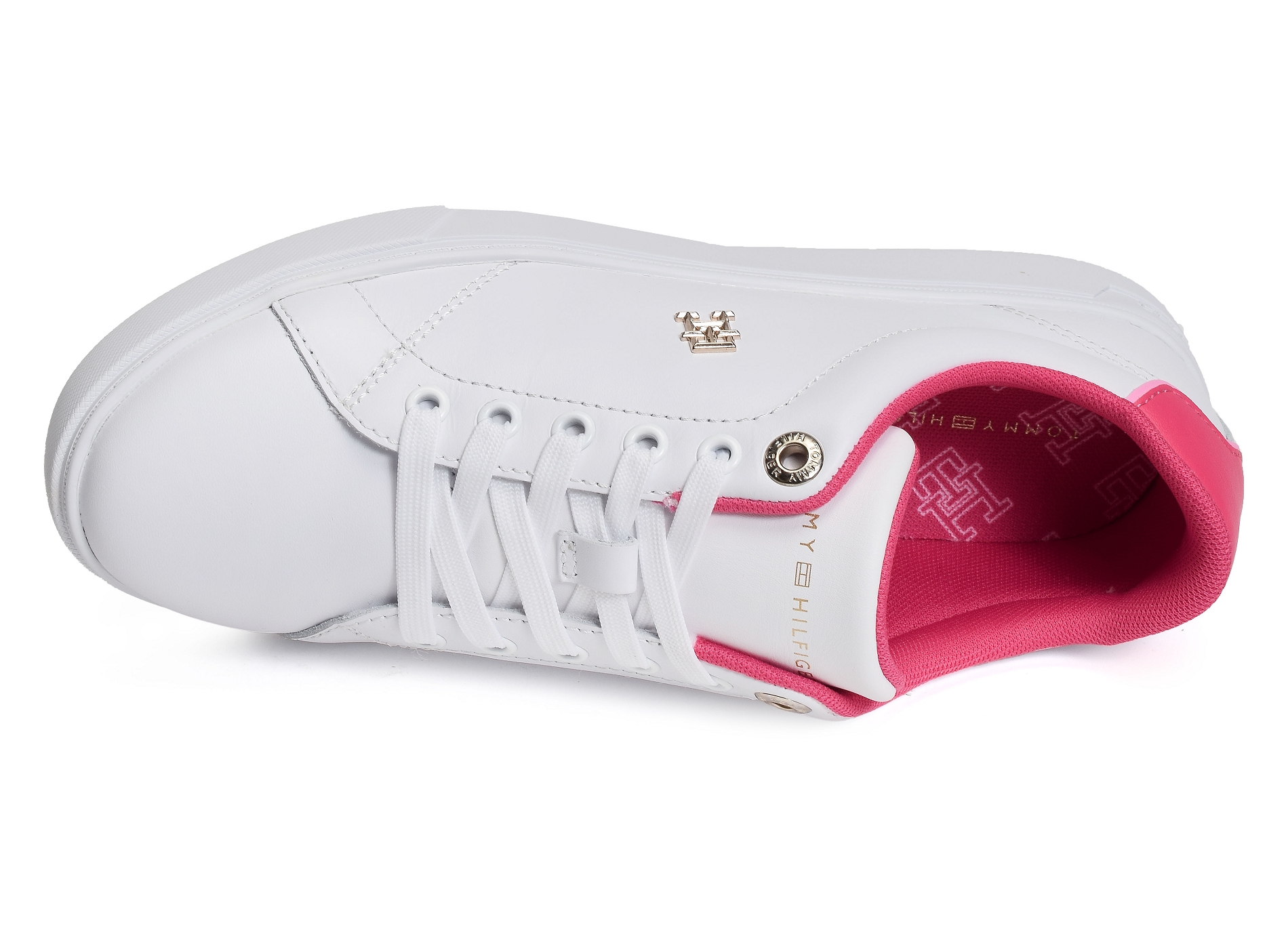 Elevated essential court sneaker 7377 blanc rose