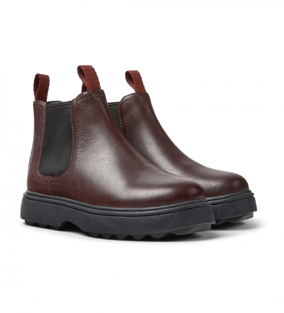 Botas de cano curto Camper Northern em couro na cor bordô