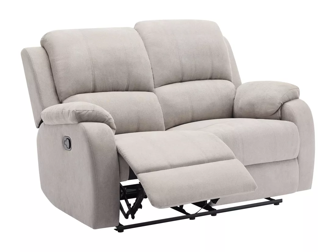 Canapé 2 places relax en microfibre gris clair BRODY