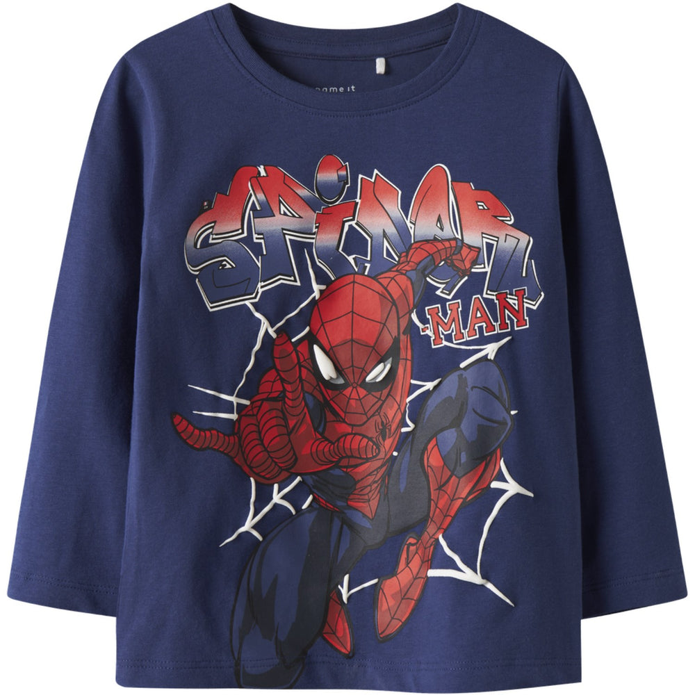 Køb Name It Blueprint Nmmalvis Spider Ls Nreg Top Mar