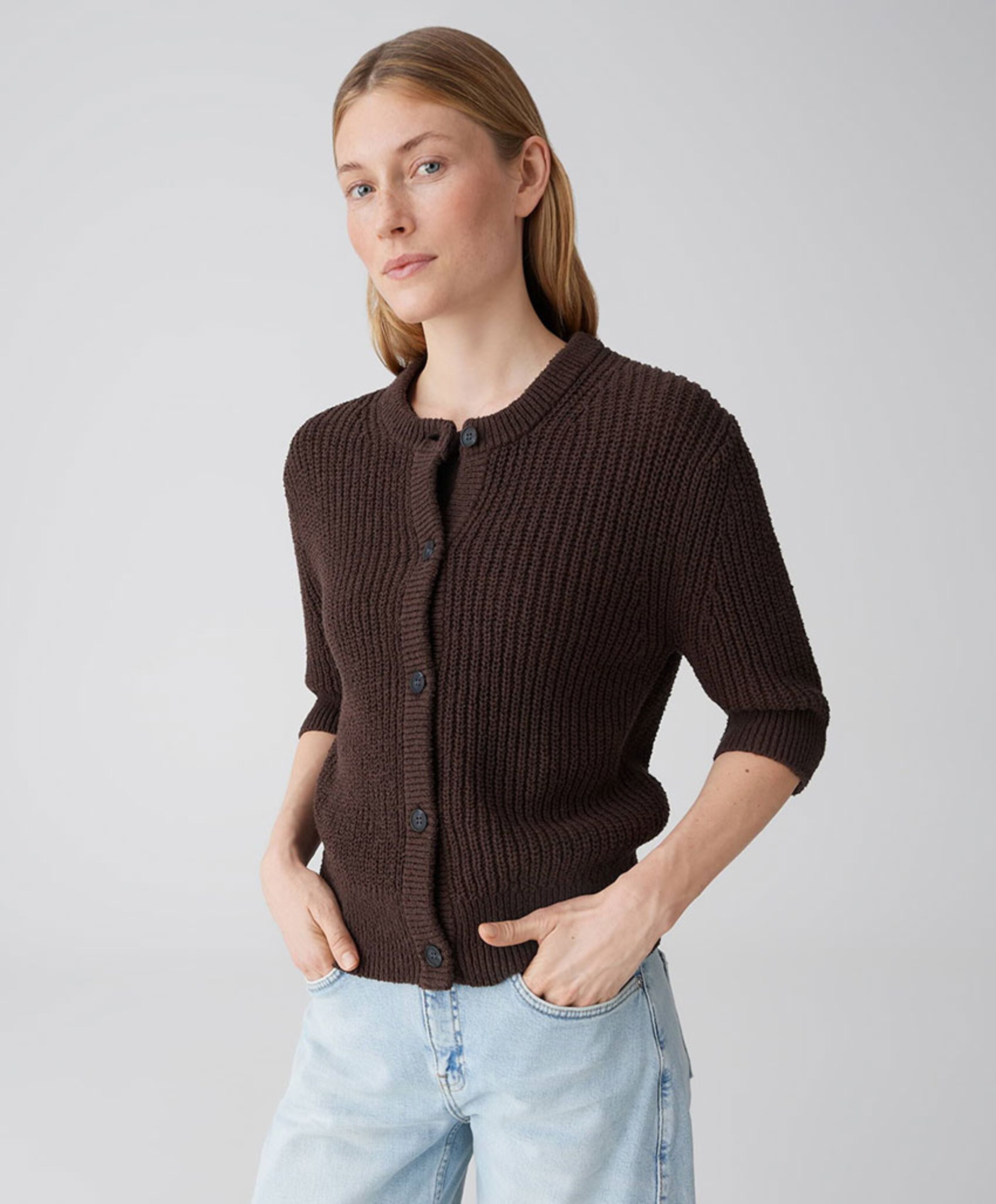OPUS Dames vest bruin