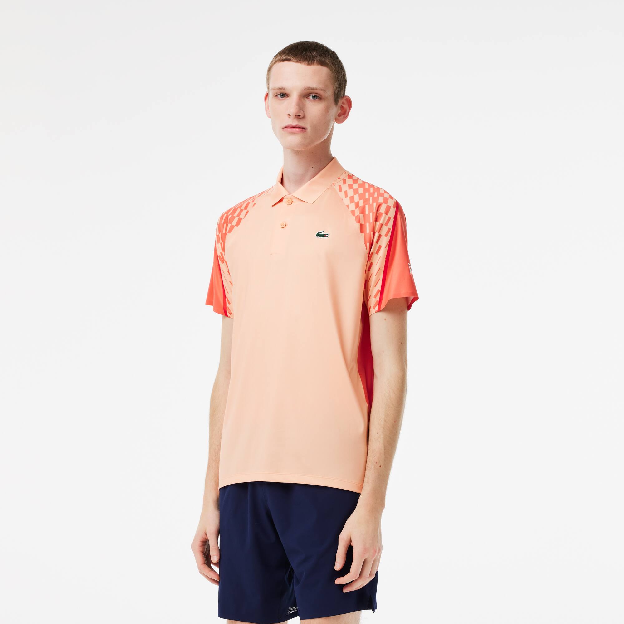 Polo tricolore homme Lacoste Tennis x Novak Djokovic Manches Courtes - Orange - Lacoste - Homme