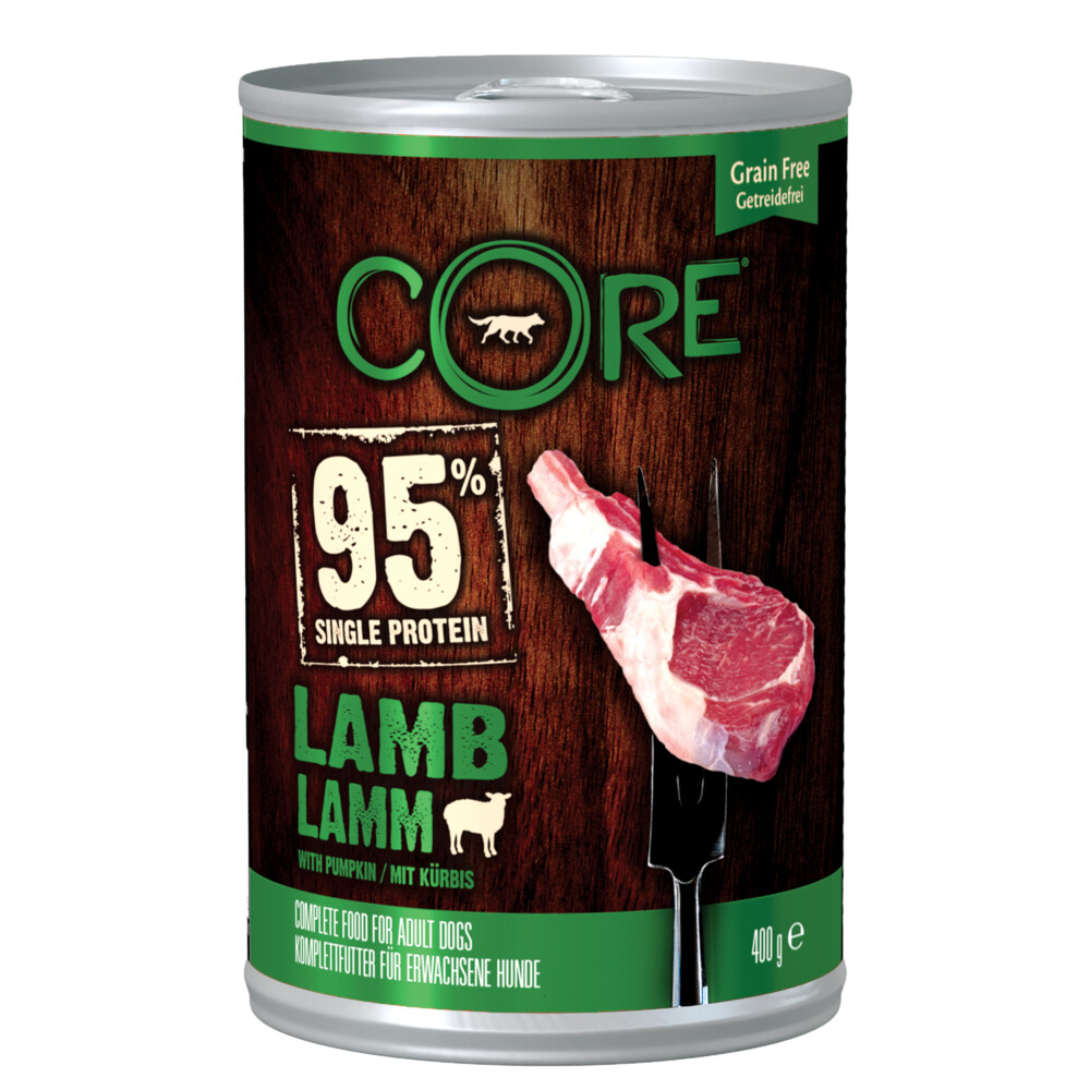 6x Wellness Core Hondenvoer Blik Lam - Pompoen400 gr