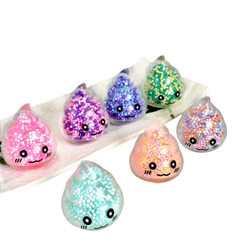 (45x40mm) Anti Stress Knautsch Kackhaufen Squeeze Spielzeug Perlen Squishy Poop - Assortiert