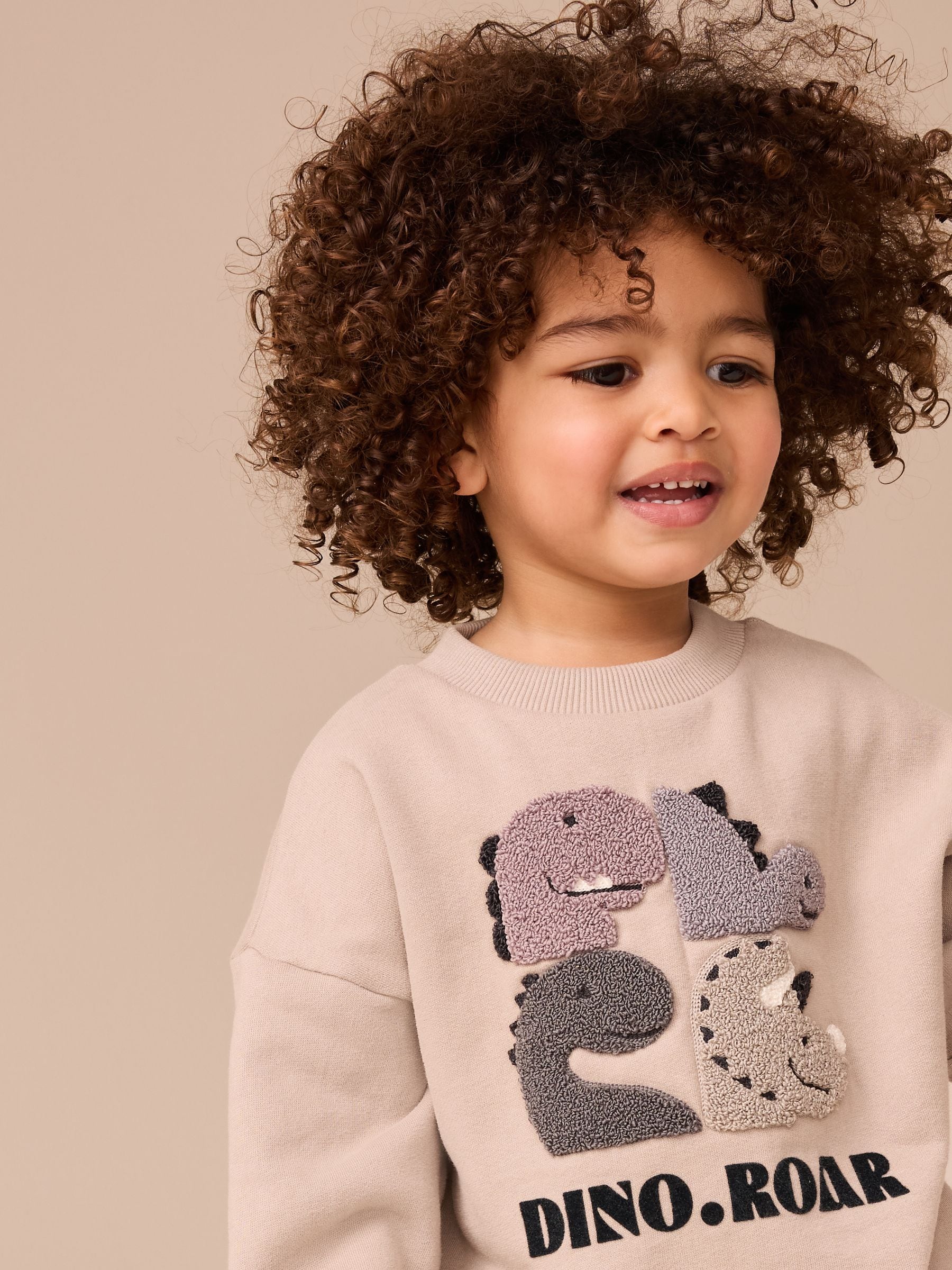 Grey and Charcoal Dinosaur Spike - Set met sweatshirt en joggingbroek (3mnd -7jr)