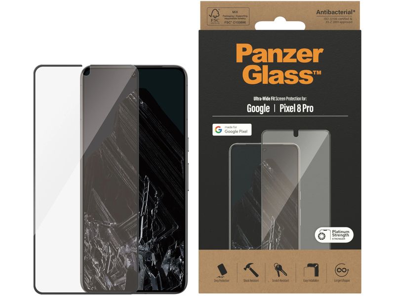 Panzerglass Displayschutz Ultra Wide Fit Pixel 8 Pro Display-Schutzfolie für das Google Pixel 8 Pro