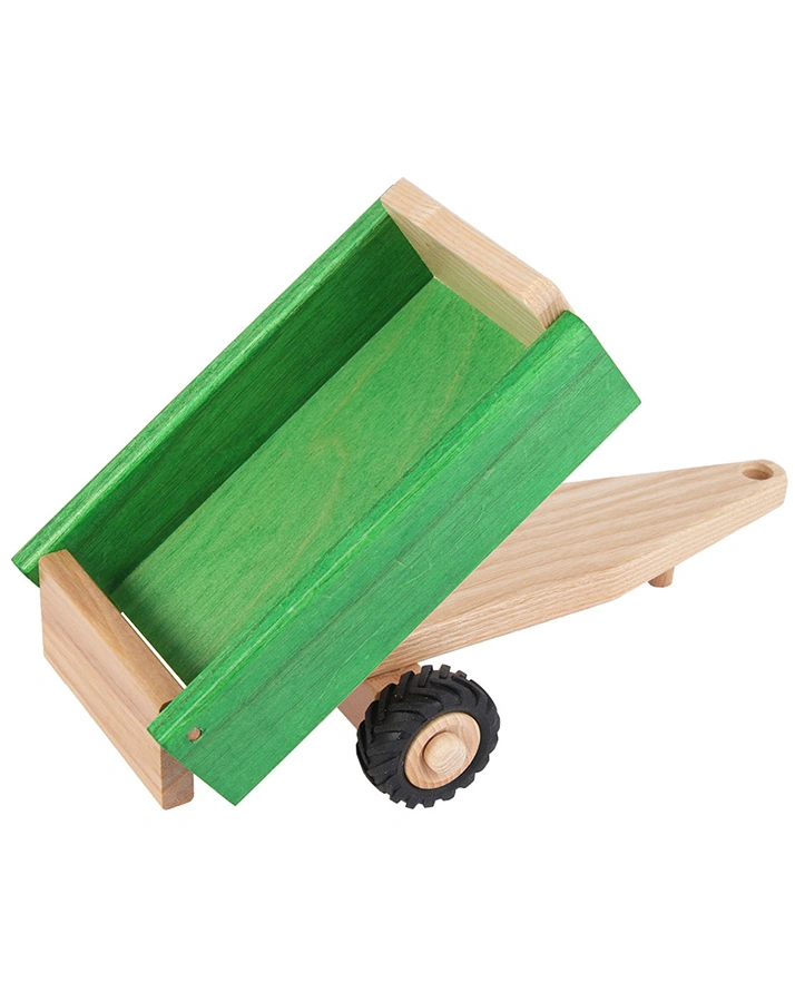 TRAKTOR-SET MIT HÄNGER aus Holz in natur/grün