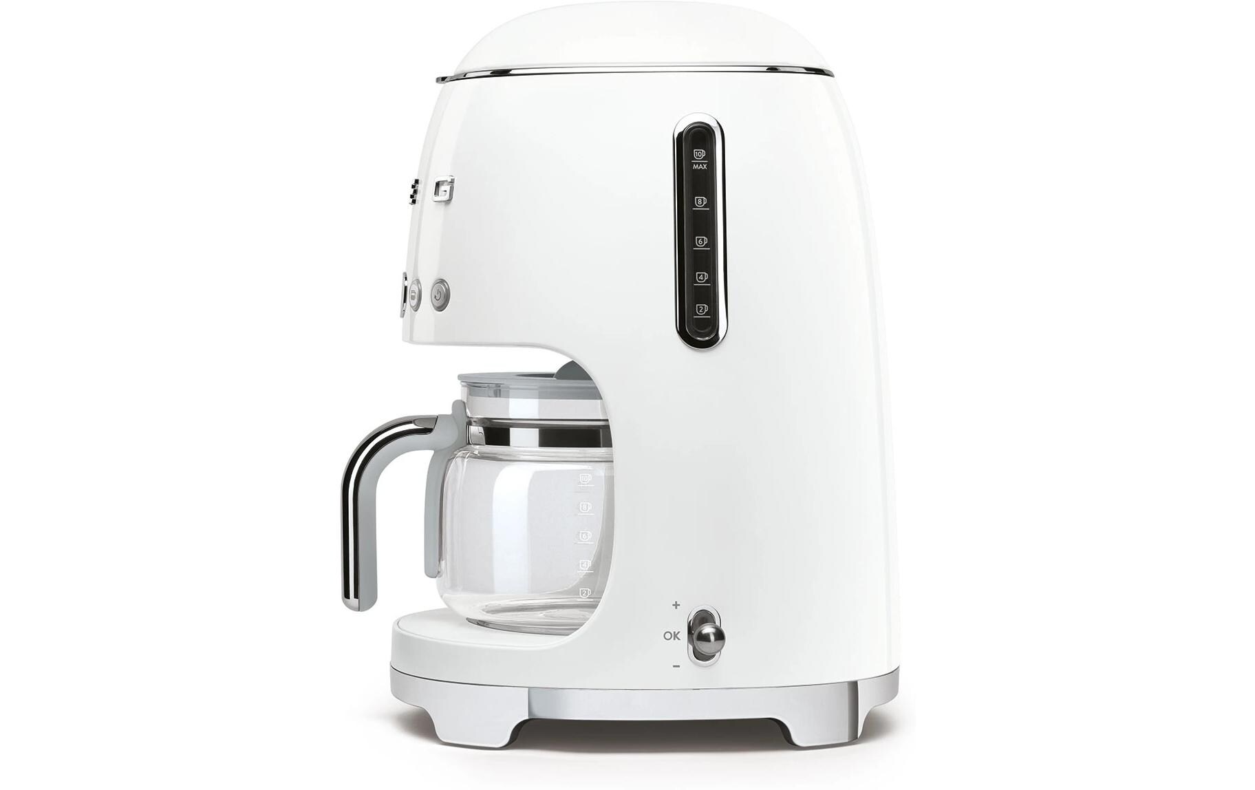 Filterkaffeemaschine 50's Style DCF02WHEU Weiss<br>Kaffeemaschine mit Glaskanne