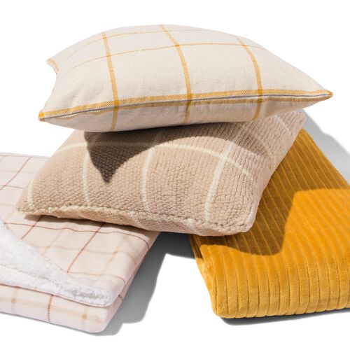 plaid sherpa ocre 130 x 150