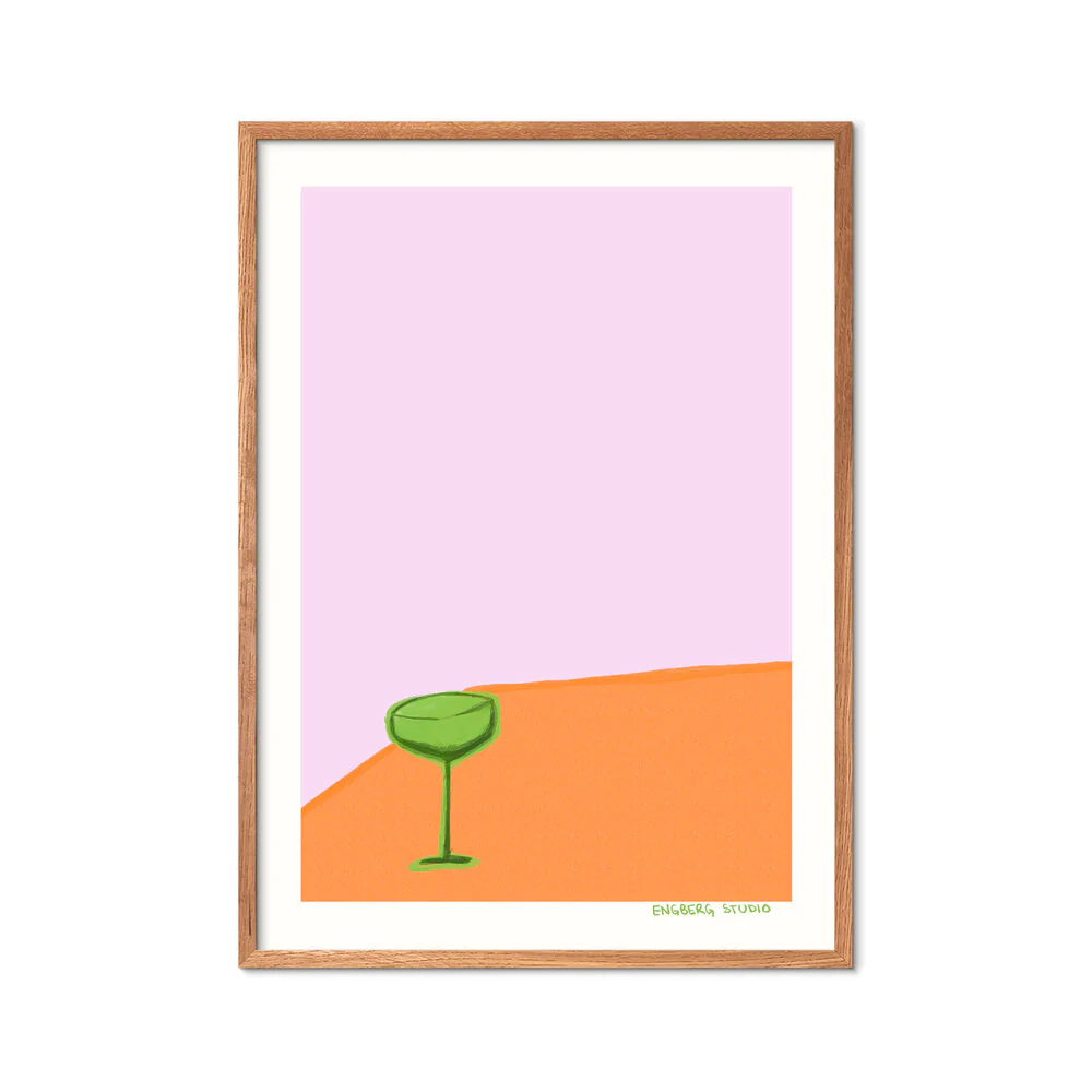 Poster & Frame  Just one more drink - Orange/pink