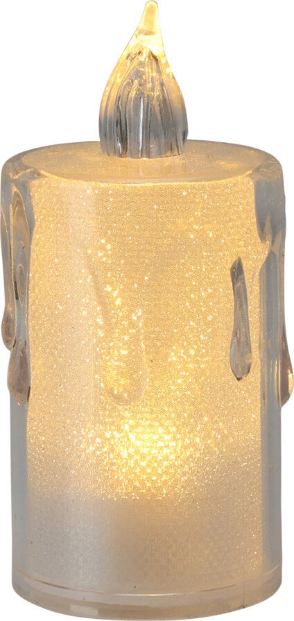 LED waxinelicht transparant D 3,6 H 8 cm