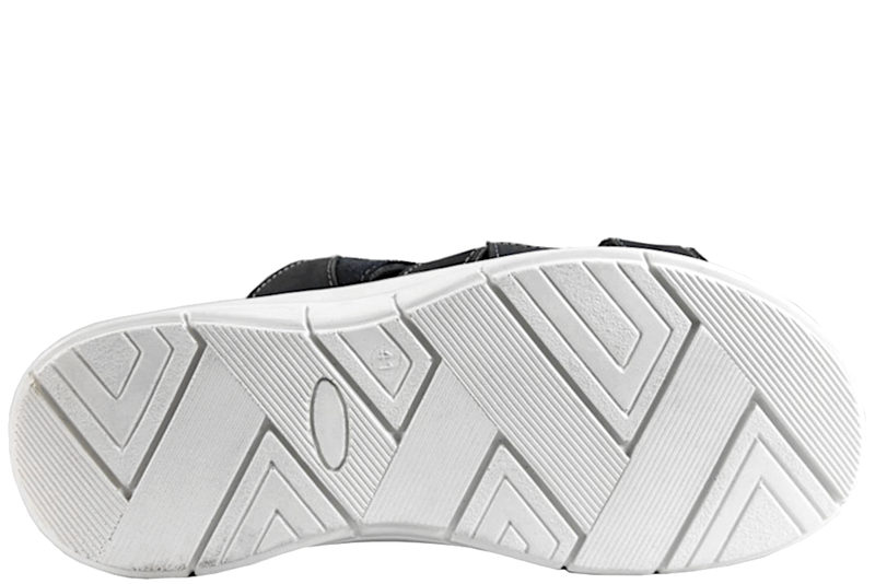 SOFTWALK SANDAL I BLÅ TEKSTIL OG RUSKIND