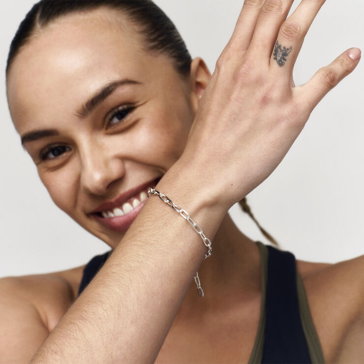 Camille Brinch Jewellery Link Puffer Bracelet Silver