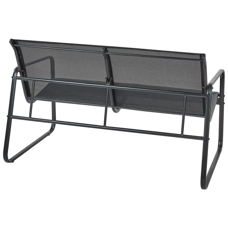 BARREA - Loungeset 4-zits - Zwart - Metaal
