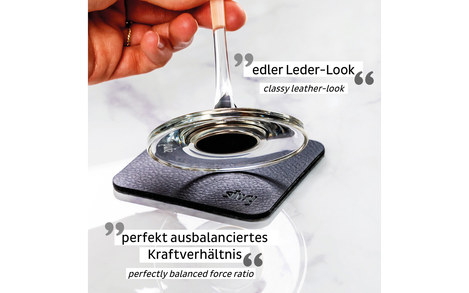silwy® Magnet-Champagnergläser inkl. Untersetzer 2er Set (200 ml)