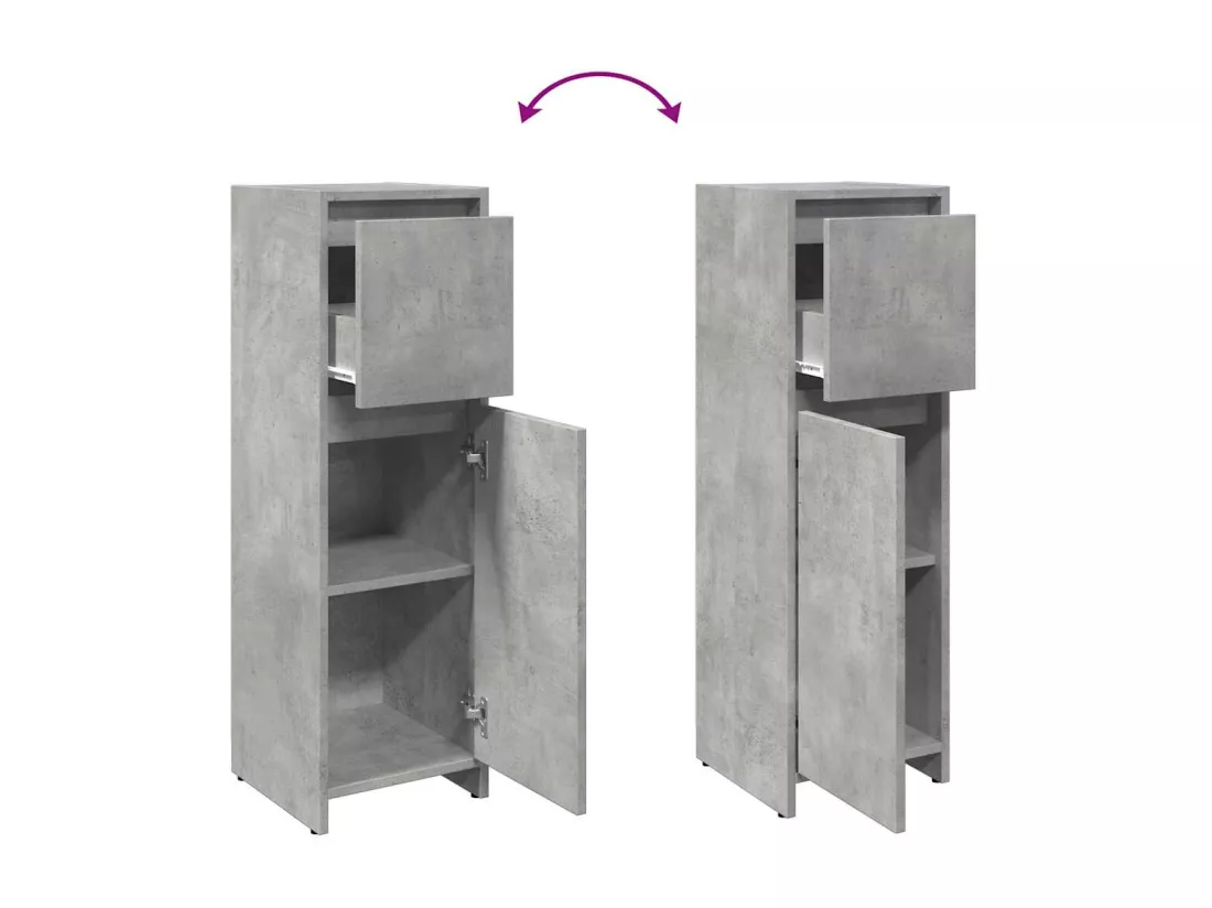 Armoire de salle de bain Gris béton 30x30x95 cm Aggloméré