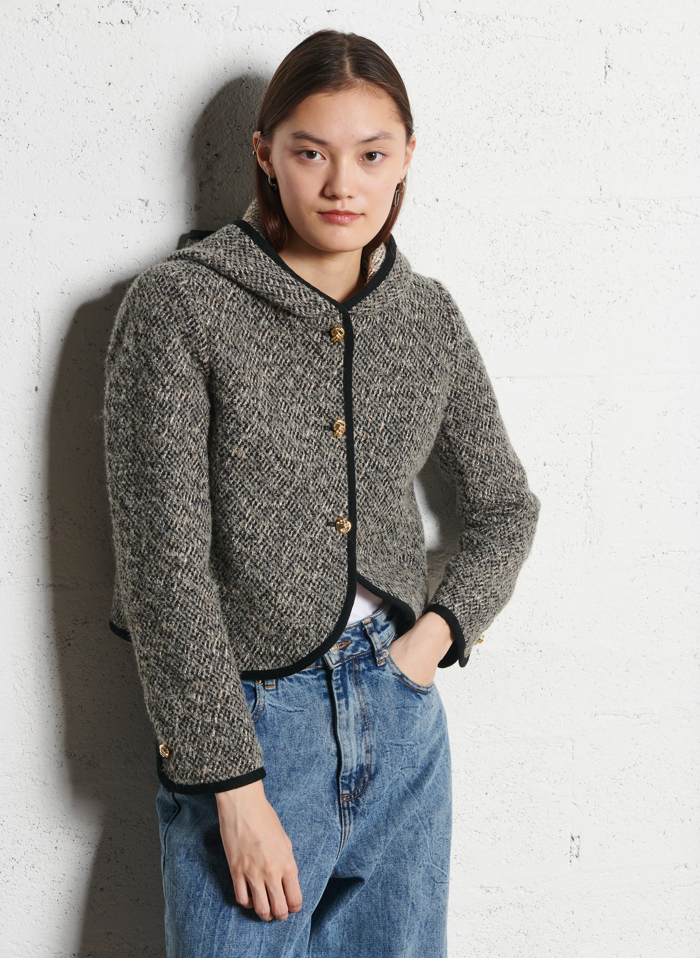 LOCTAVE - Veste oversize en coton mélangé | Gris