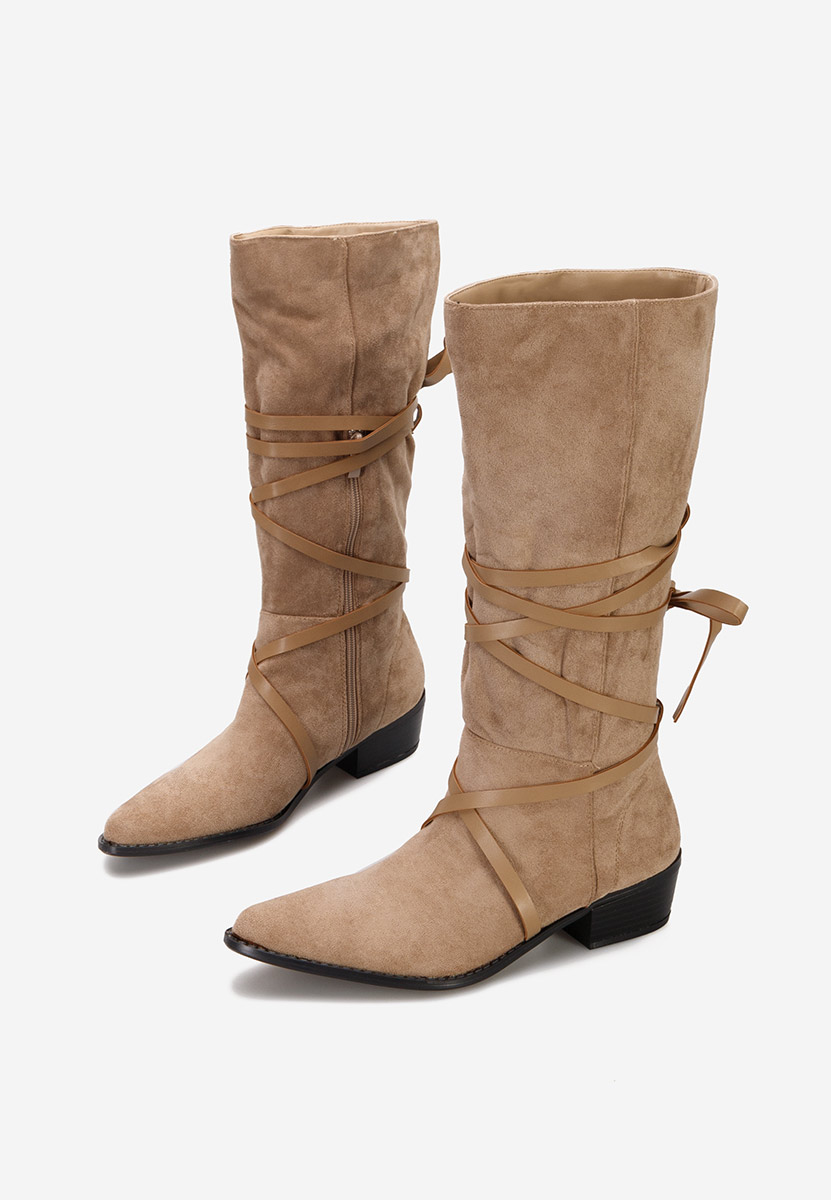 Bottes plates femme kaki Raizza