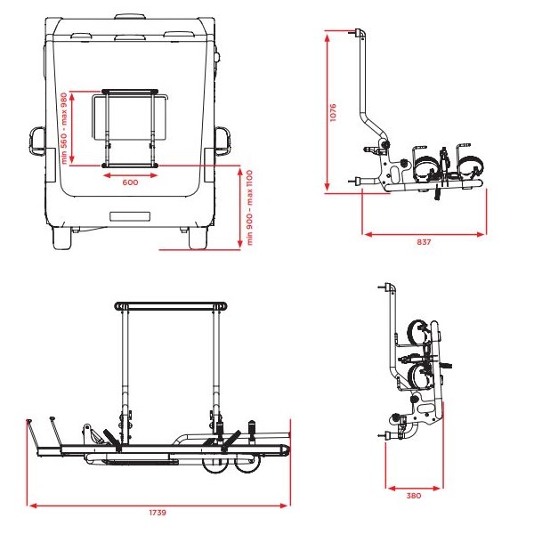 Porte-vélos inclinable BR SYSTEMS Bike Glide