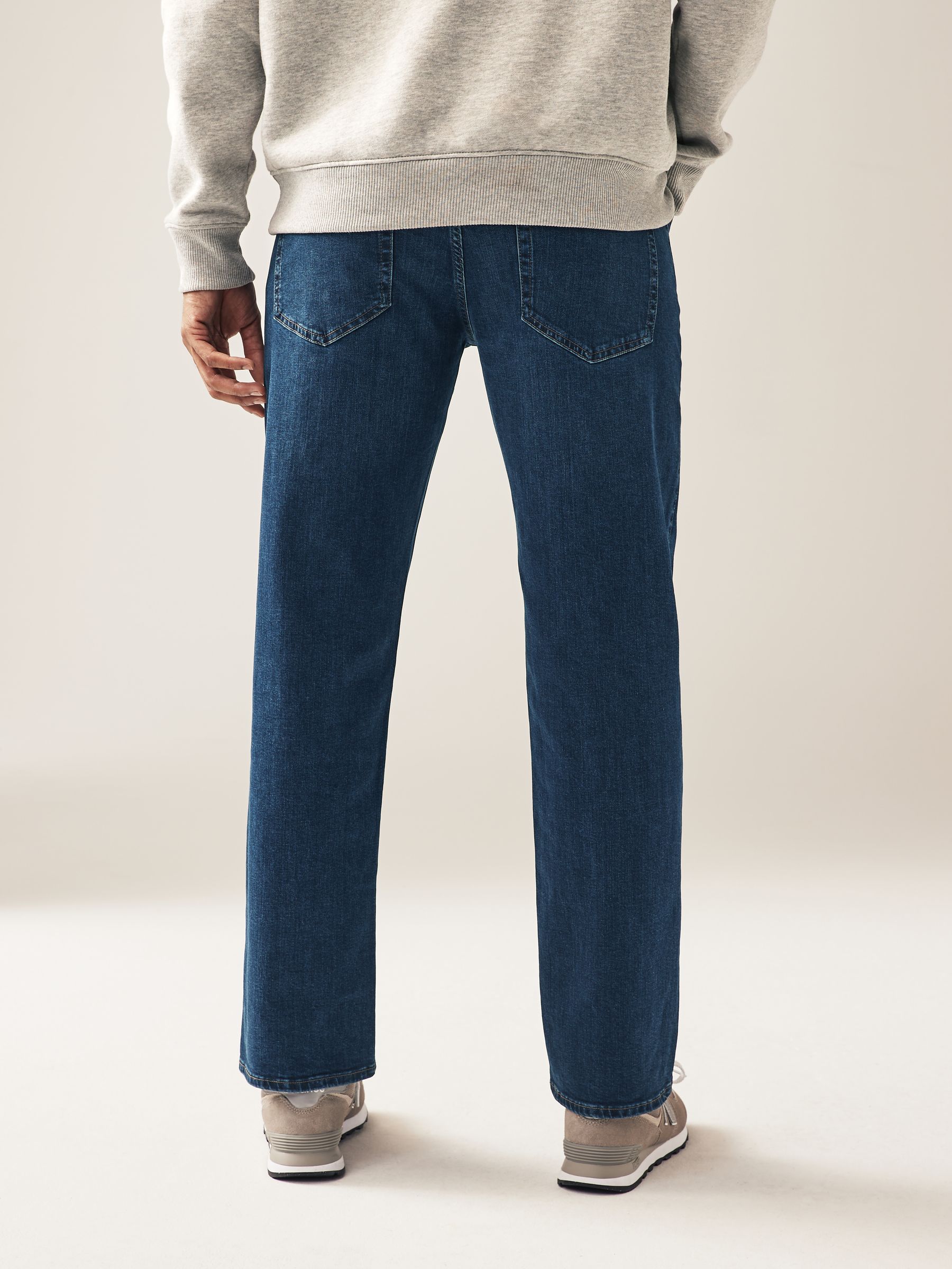 Mediumblauw - Rechte, klassieke jeans met stretch