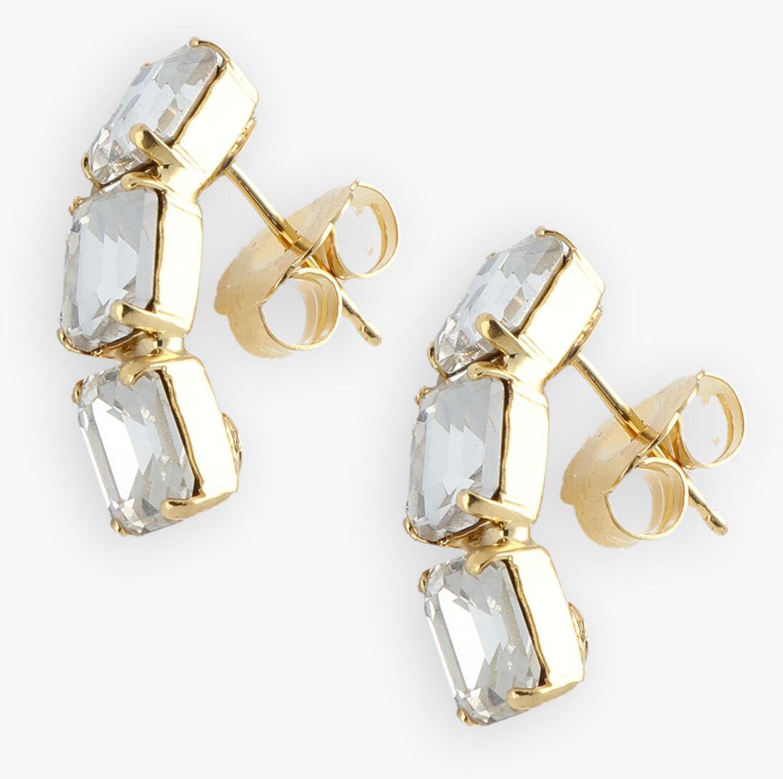 goudkleurig lott. gioielli oorbellen triple curved earring