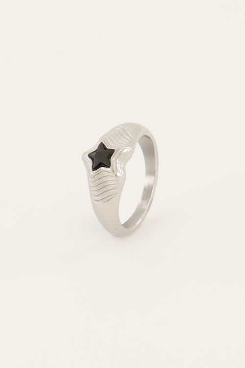 MOOD ring met zwarte ster