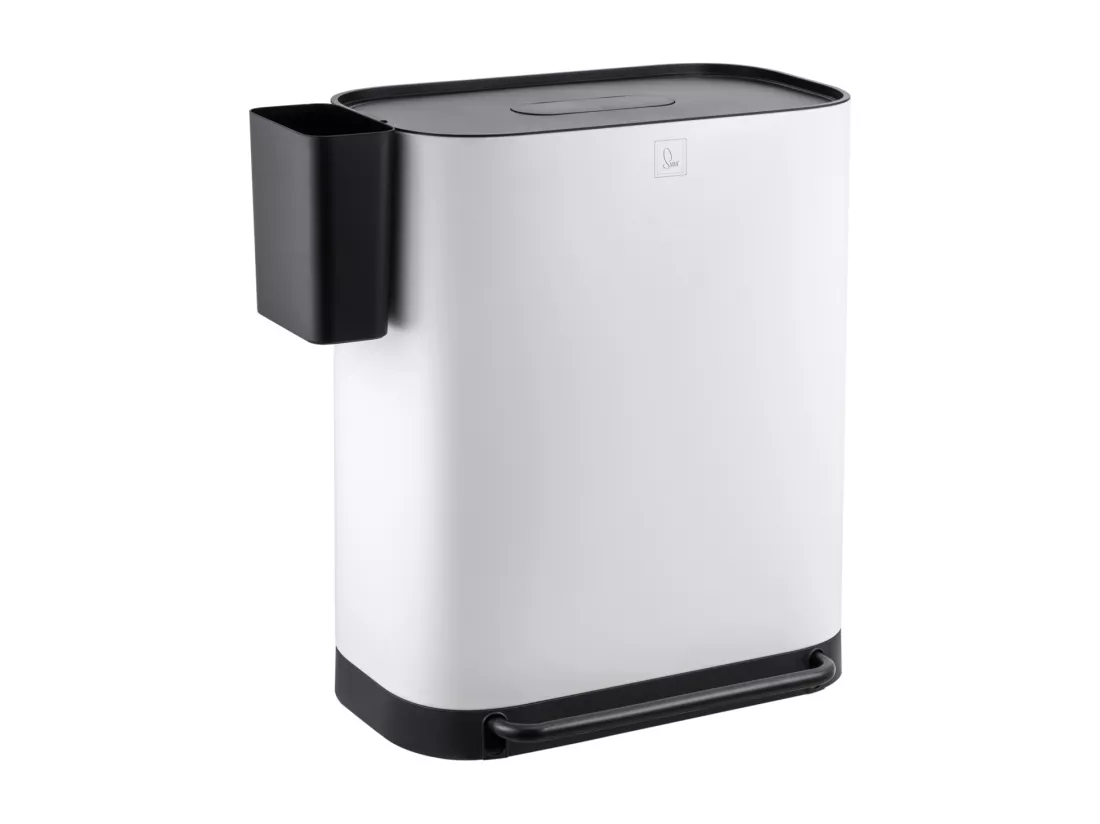 SVITA MLT2X30 Poubelle à pédale 60l 2 compartiments avec couvercle blanc