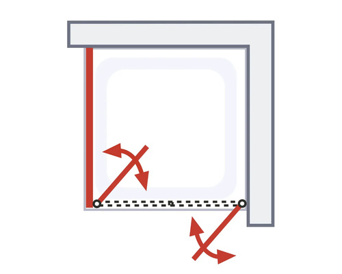 Douchedeur met zijpaneel en draaideur SCHULTE Garant 2.0 ExpressPlus 80 x 80 cm, zwart profiel, helder glas met vuilafstotende coating, deur rechtsdraaiend, zijpaneel linksdraaiend