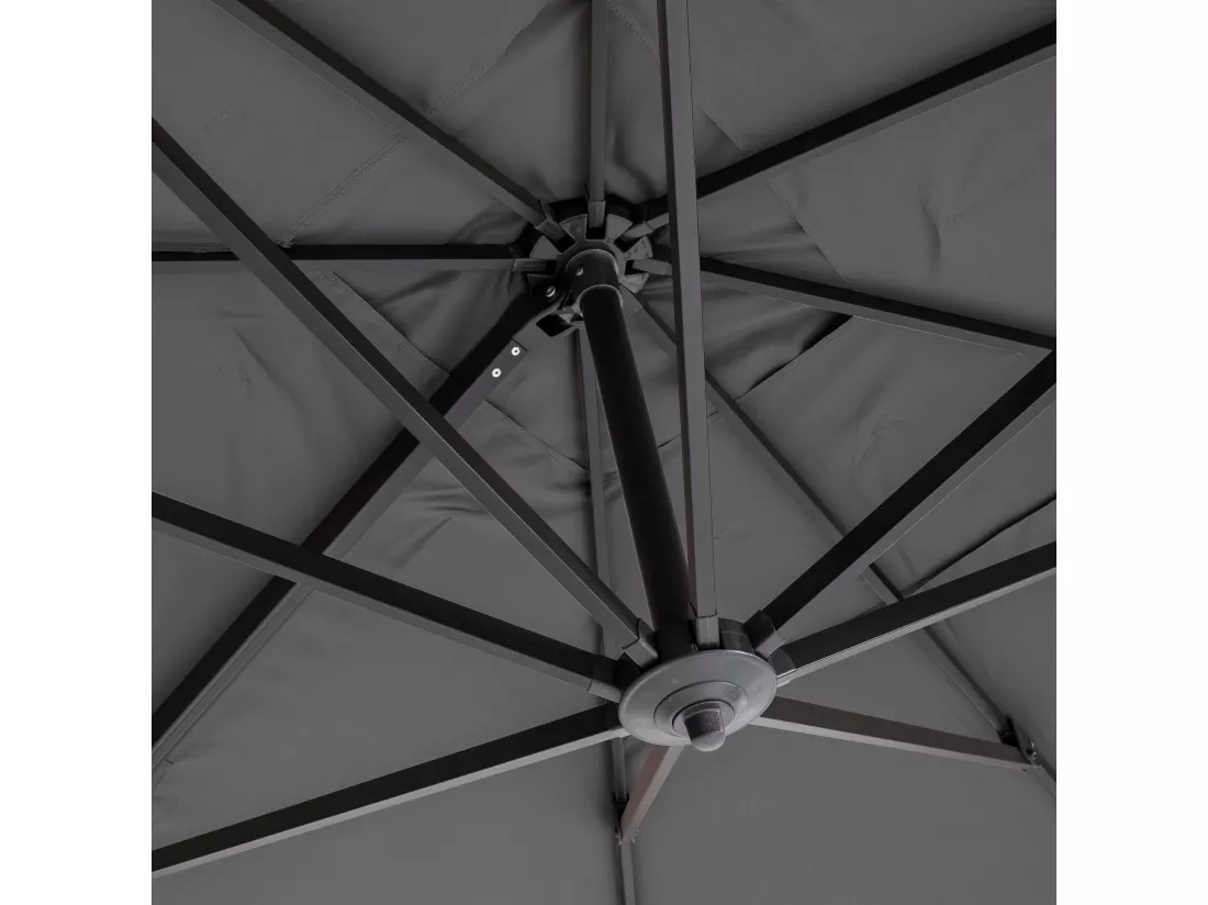 Parasol déporté 3x4m en aluminium gris anthracite - Caserta