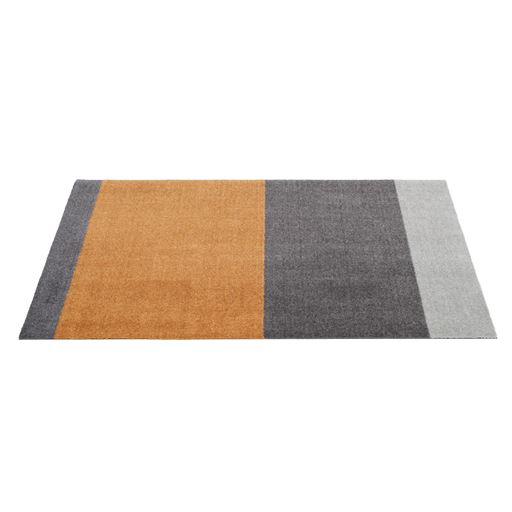 Tica Copenhagen Stripe Horisontal Gulvtæppe, Lys Grå/Grå/Dijon, 67x120 cm