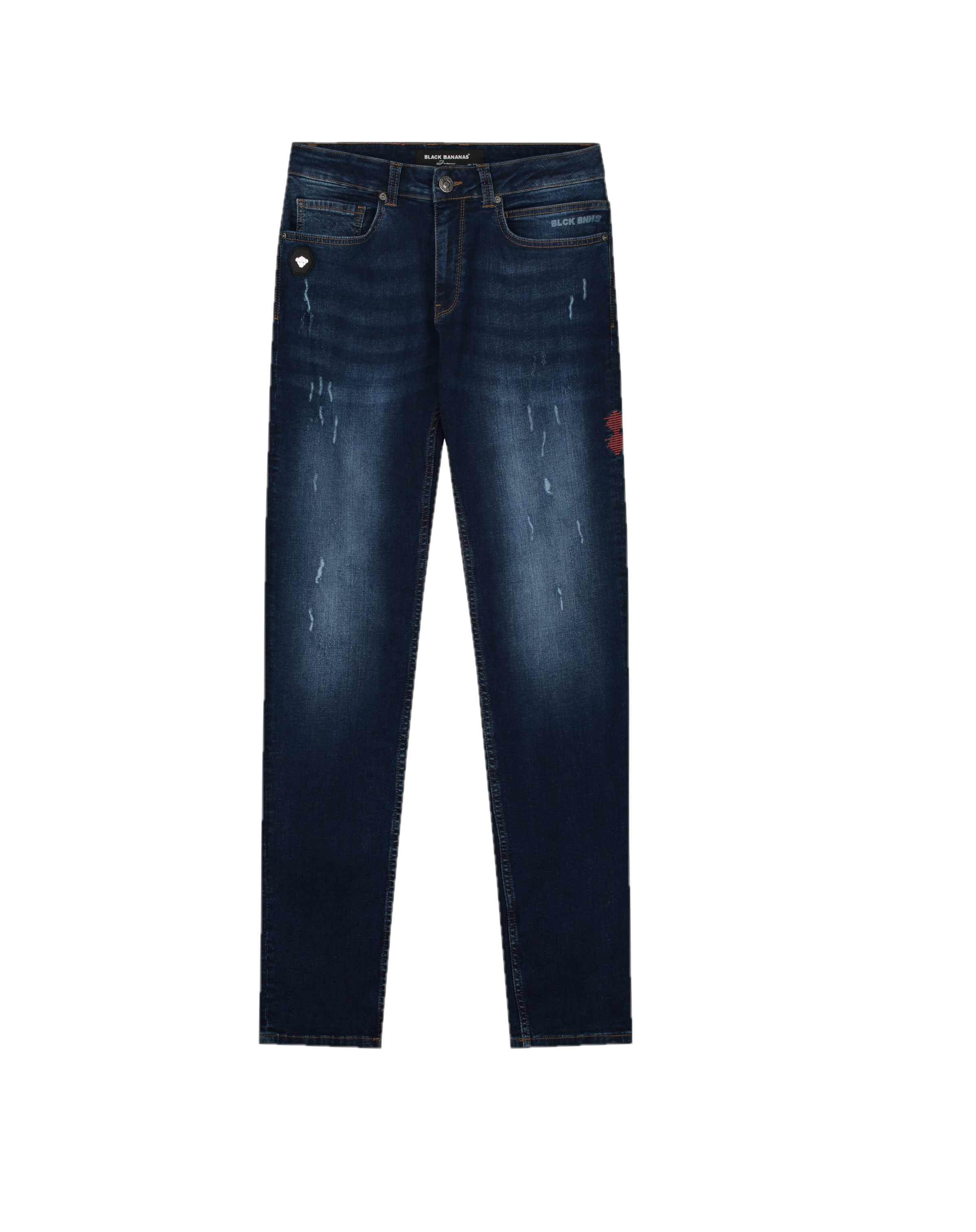 Black Bananas Don Scratched Jeans Blauw