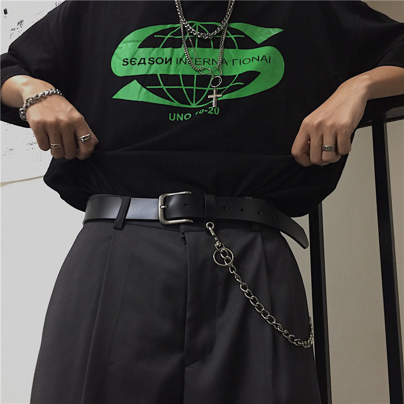 Banash - Kunstleren riem met ketting