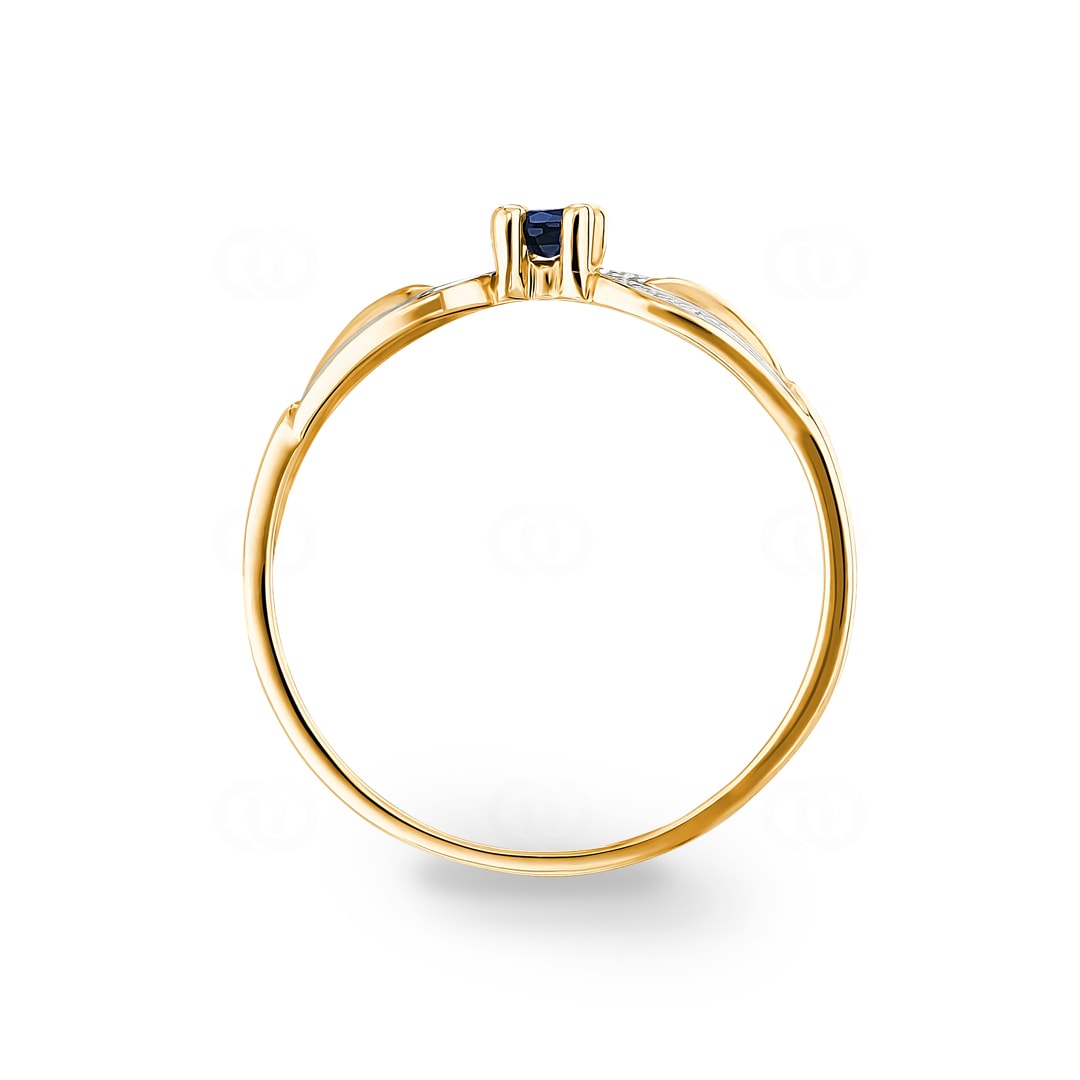 Damenring 750/18 K Gelbgold mit Saphir