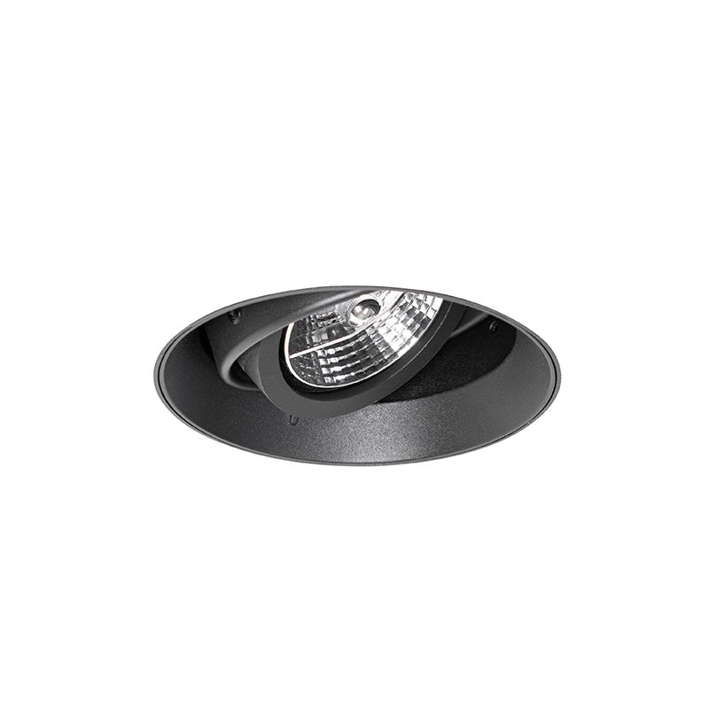 Set van 6 Moderne inbouwspot zwart GU10 AR70 rond trimless - Oneon