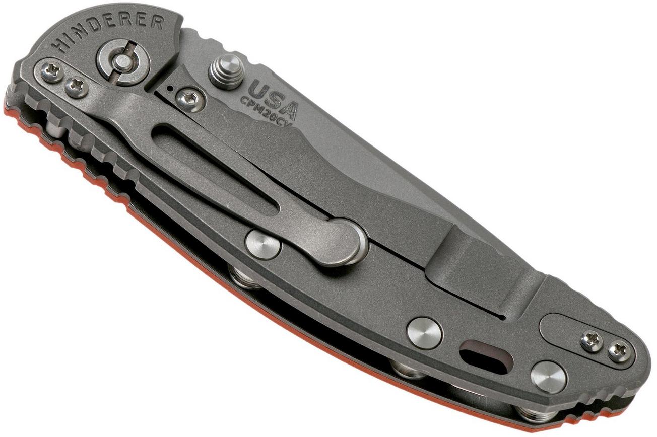 Rick Hinderer XM18 3,5” Non-Flipper Spearpoint Working Finish, Orange G10