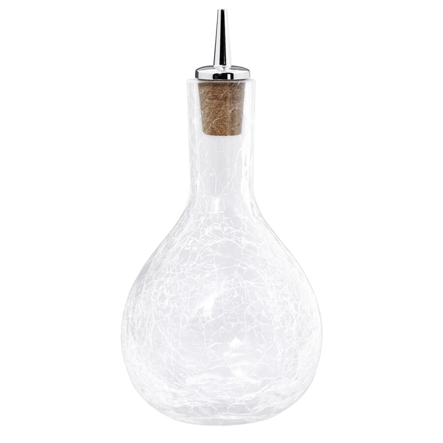 Dash-Bottle, Bitterflasche - Craquelé Glas mit verchromten Ausgiesser