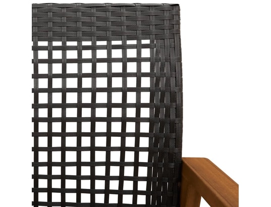 VIDAXL - Salon extérieur Ensemble de bistro 3 pcs noir résine tressée et bois d'acaci...