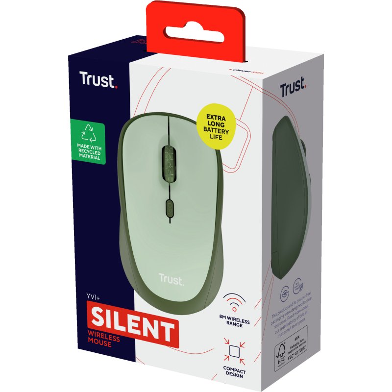Trust Yvi+ souris Bureau Droitier RF sans fil Optique 1600 DPI