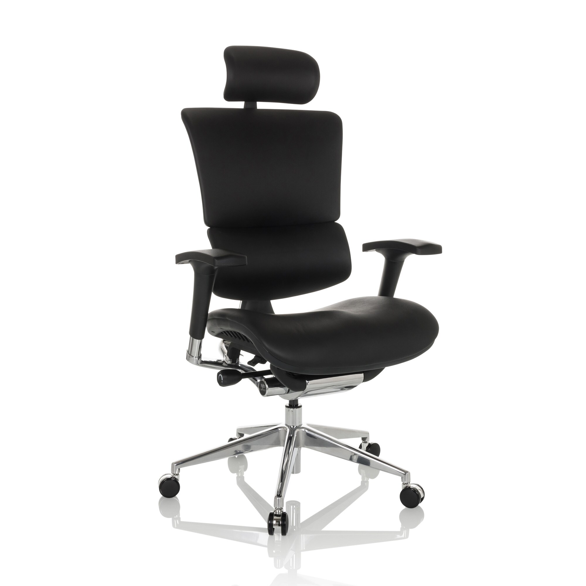 Luxus Chefsessel ERGO-U2 L Leder mit Armlehnen (höhenverstellbar) hjh OFFICE